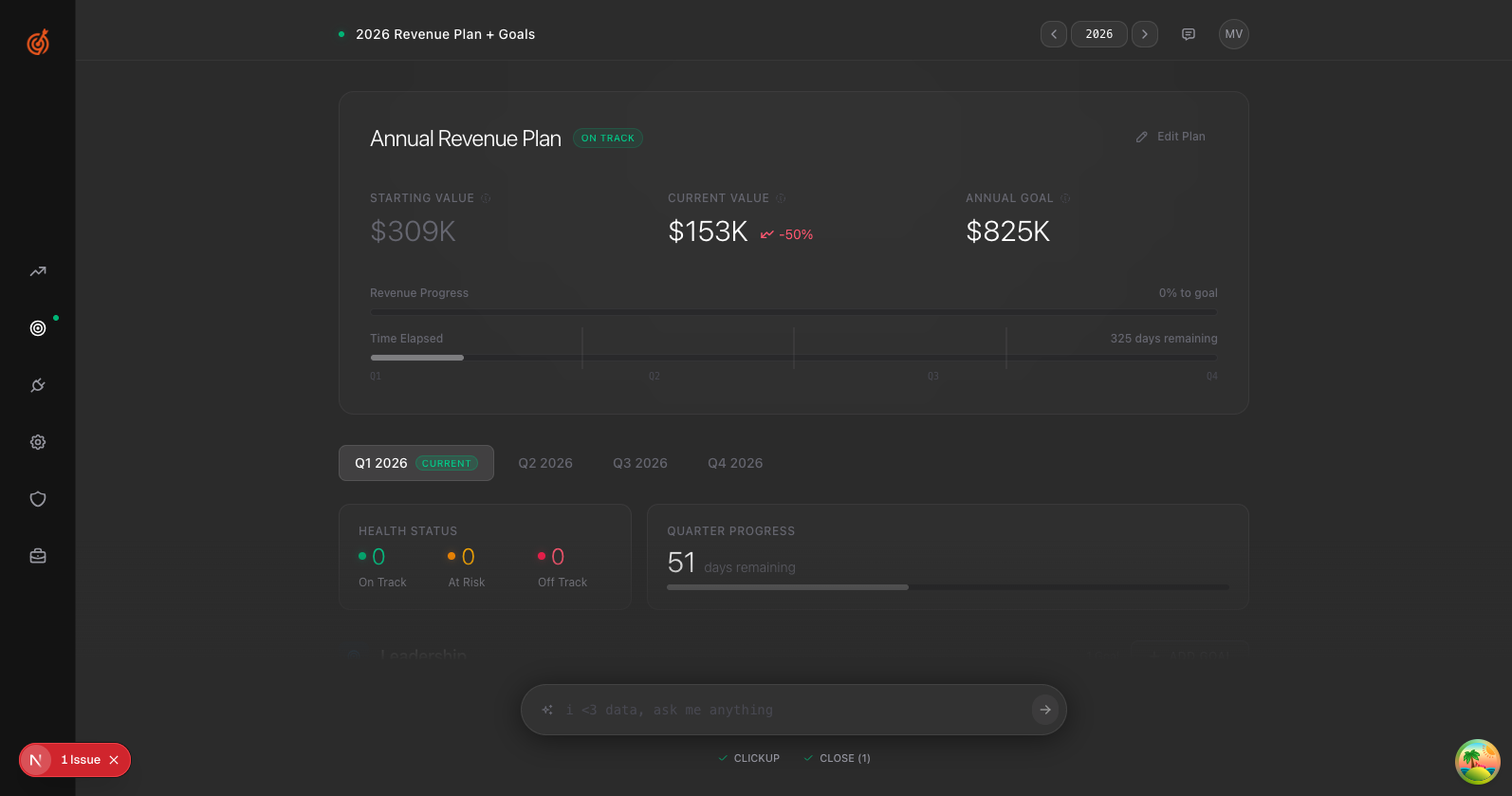 Goals page showing Add Goal button