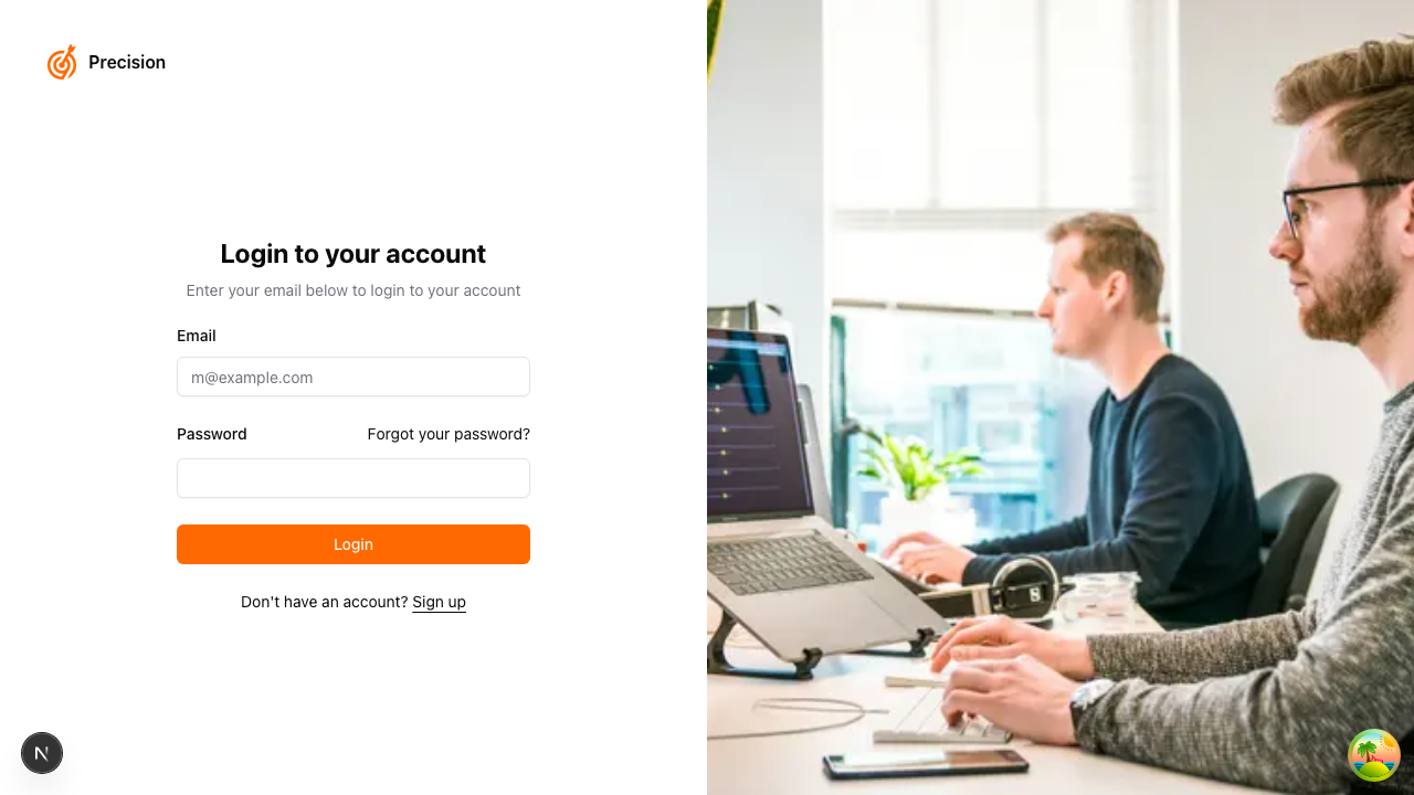 Precision login page